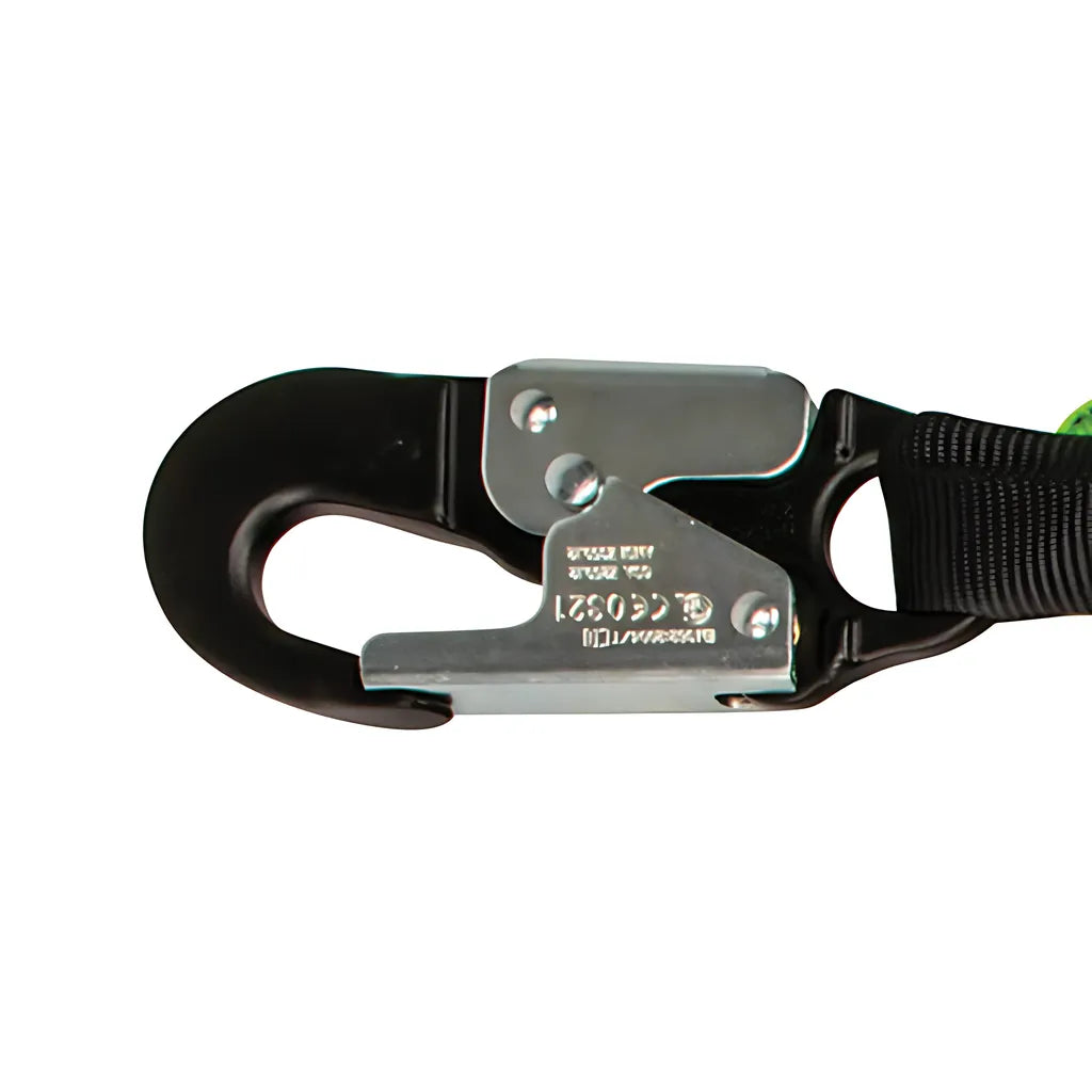 Pro 6' Stretch Internal Energy Absorbing Lanyard: Dual Leg, O-Ring, Alu Rebar Hooks FS66150-ALU-6637