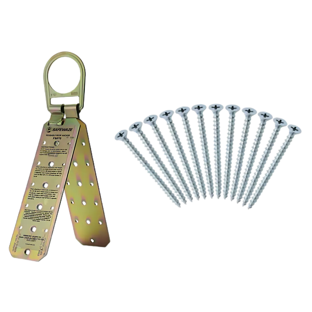 Reusable Roof Anchor, 12Pc Sheet Metal Screws FS870S-5425