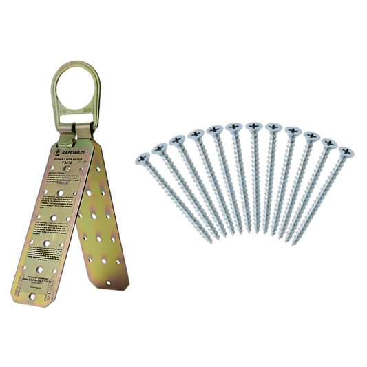 Reusable Roof Anchor, 12Pc Sheet Metal Screws FS870S-5425