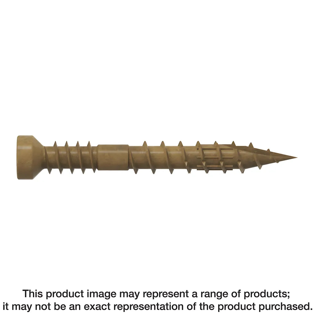 Finish Trim Screw - #7 X 1-1/4 In. T10, Trim-Head, Quik Guard®, Tan (100-Qty) (Pack Of 5)-FT07114R100-SP600-728