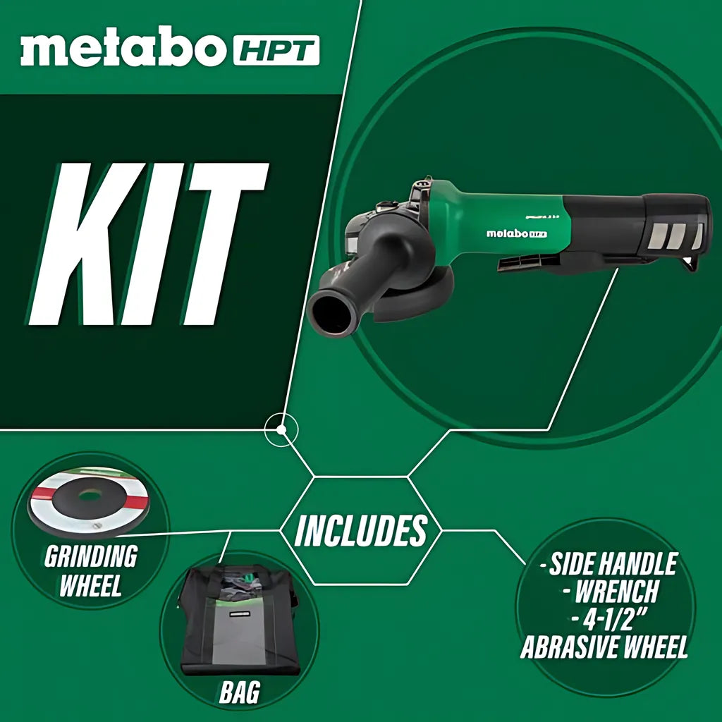 4-1/2 Inch 12 Amp Ac Brushless Paddle Switch Disc Grinder With Brake-G12BYEQ2M-198