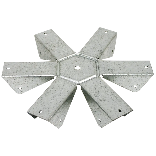 Gt ZmaxĀ® Galvanized 18-Gauge Gazebo Tie For 6-2X Rafters, Center (Pack Of 8)-GT6Z-SP70-159