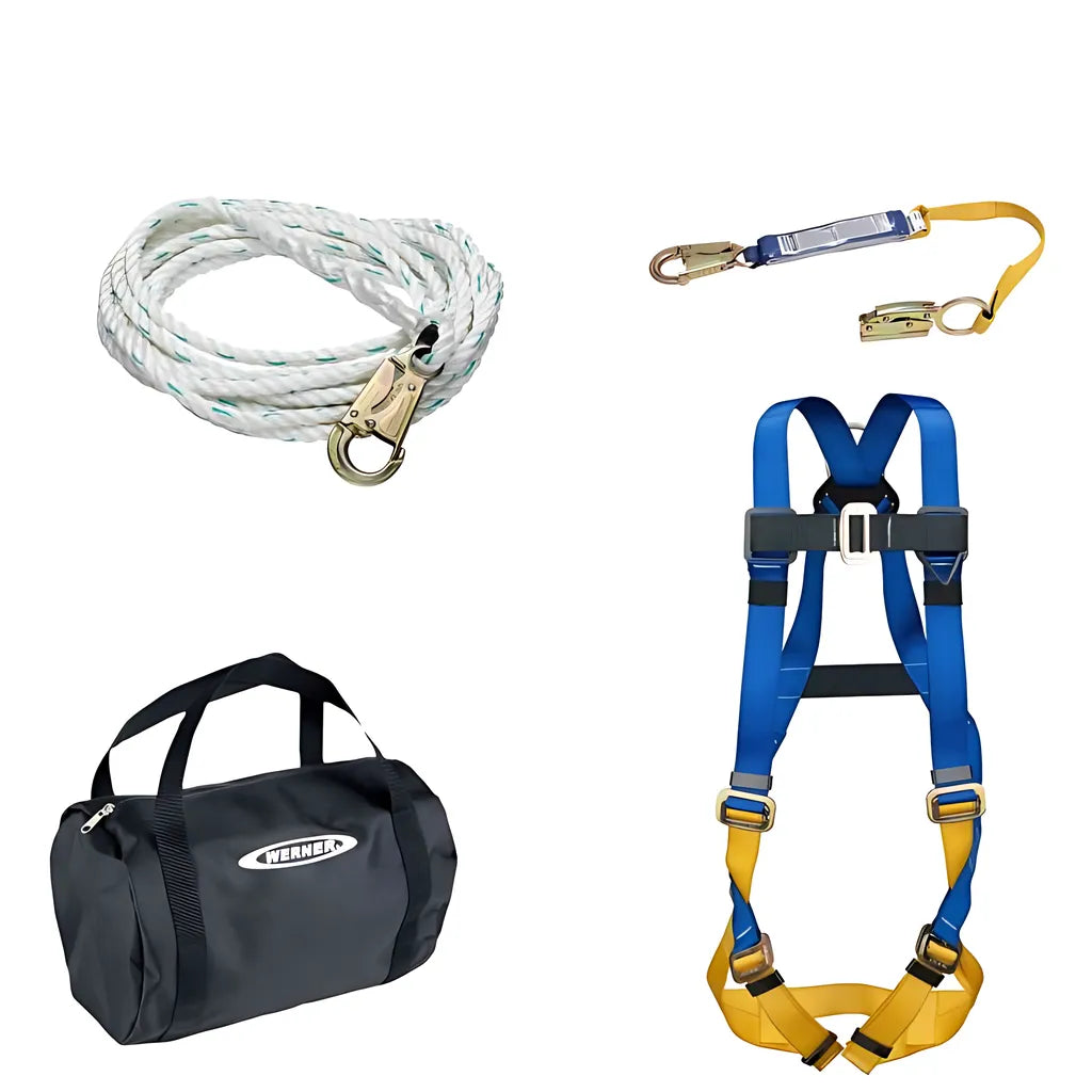 K111204 Roofing Kit, 50Ft Basic, Pass-Thru Buckle Harness, Duffel Bag K111204-2108