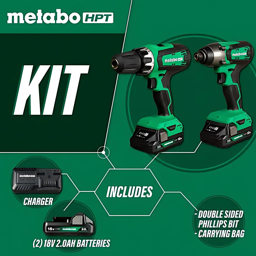 18V Brushed Hammer Drill And Impact Driver Combo Kit-KC18DFX-930