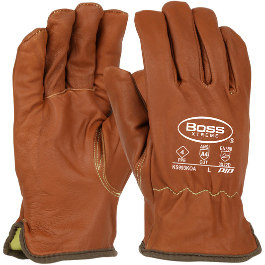 West Chester KS993KOA/2XL AR Top Grain Goatskin Leather Drivers Glove with Oil Armor Finish and Para-Aramid Lining - Keystone Thumb