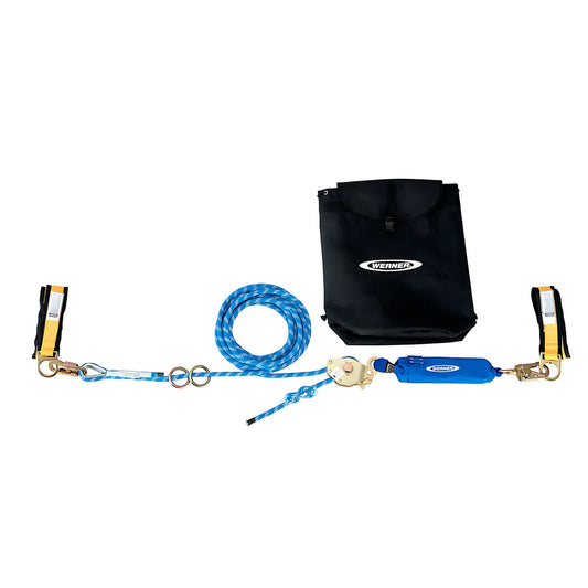 L100030 30Ft 2-Man Rope Horizontal Lifeline System, Cross-Arm Strap, Rope Tensioner L100030-2120
