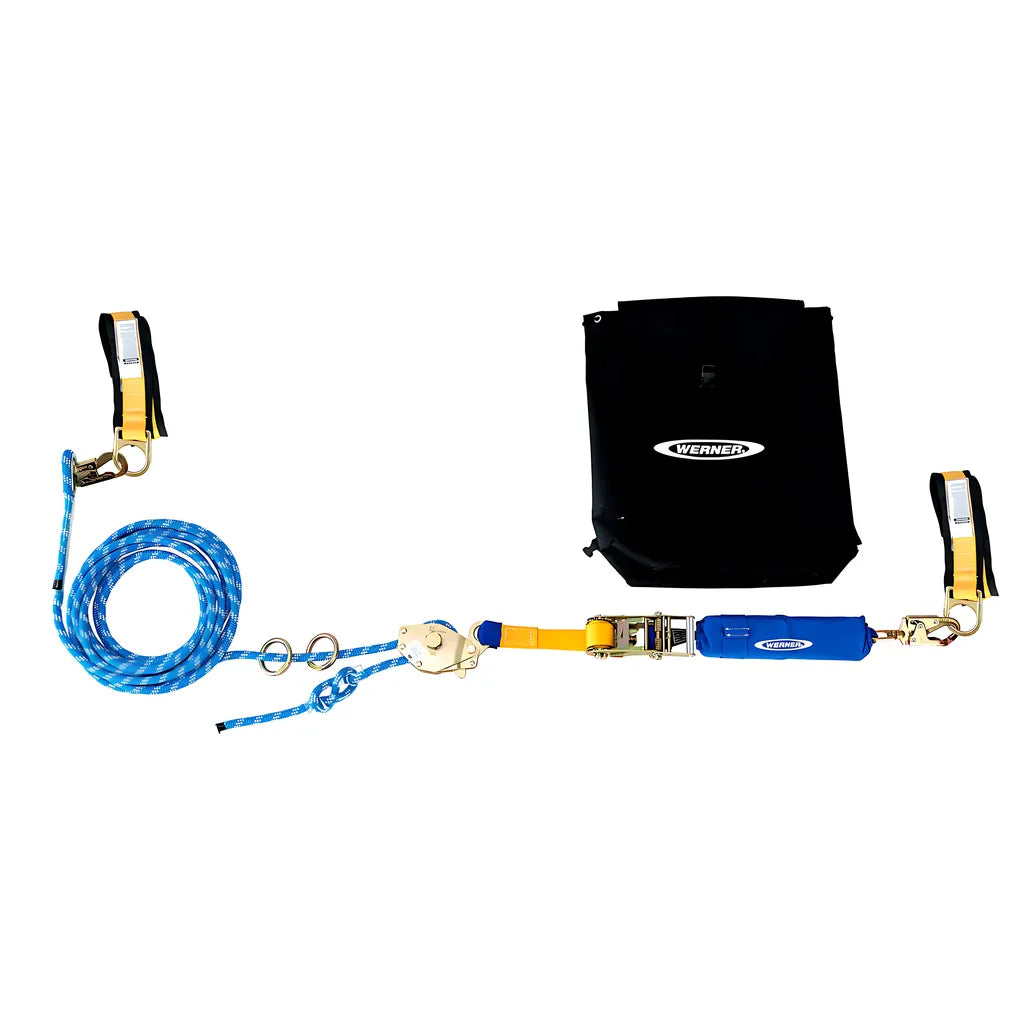 L102060 60Ft 2-Man Rope Horizontal Lifeline System, Cross-Arm Strap, Ratchet Tensioner L102060-2124