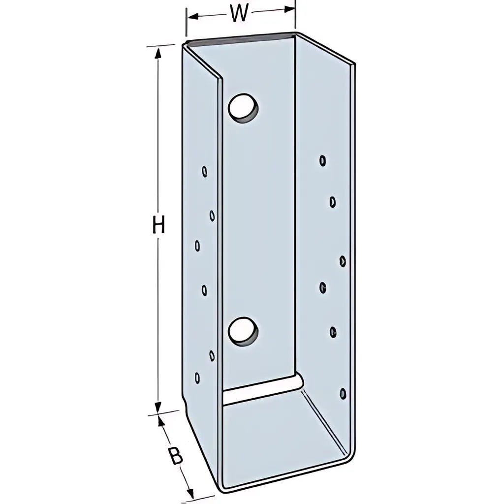 Mbha 3-9/16 In. X 16 In. Galvanized Top-Flange Concrete And Masonry Hanger Skewed Left-MBHAL3-56-16-SP6735-7204