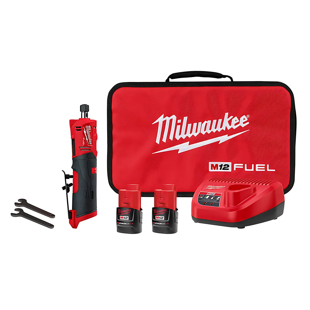 M12 Fuel Straight Die Grinder 2 Battery Kit-Milwaukee-2486-22-8815