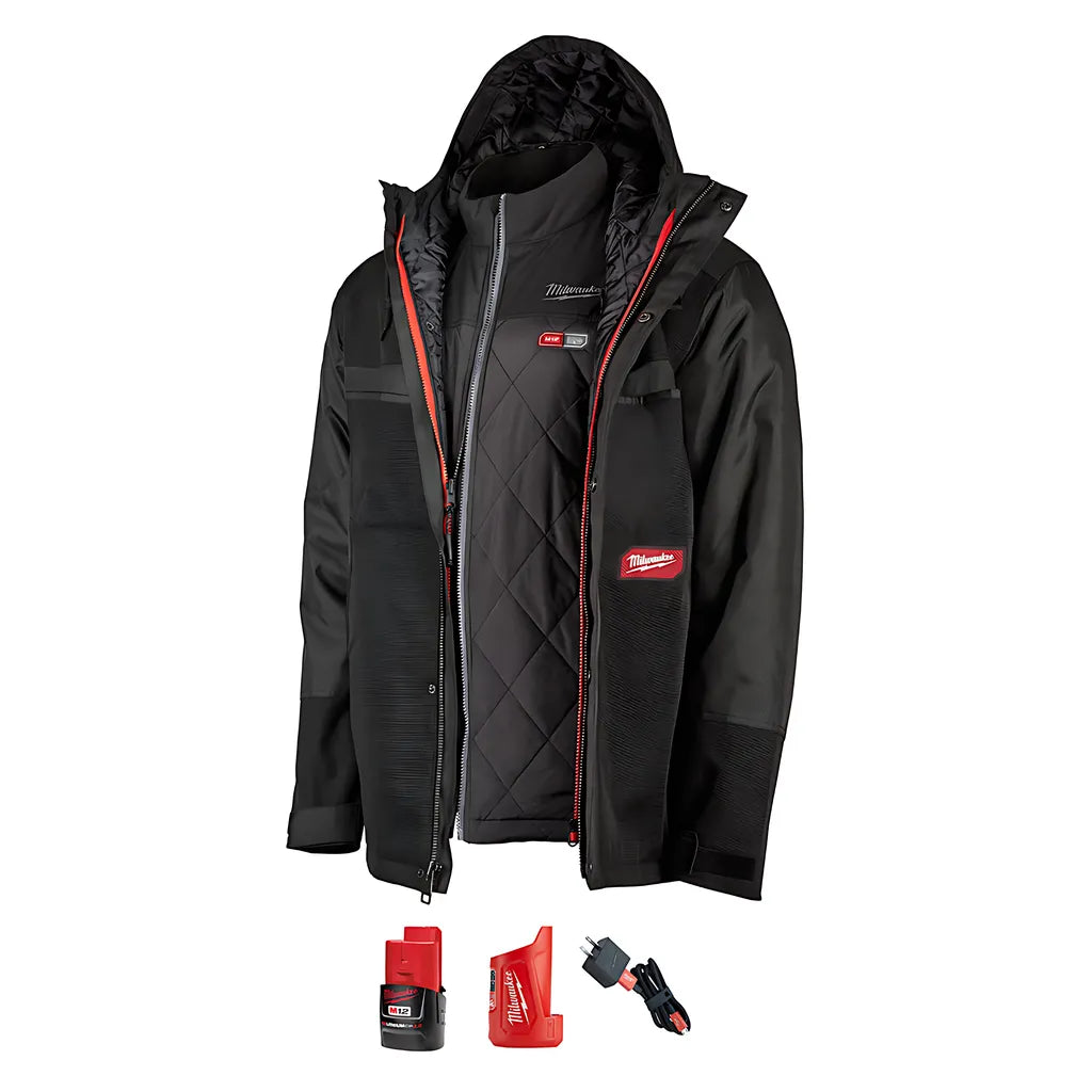 M12 Heated Axis Layering System With Gridiron Workshell Kit S (Black)-Milwaukee-255B-21S-8996