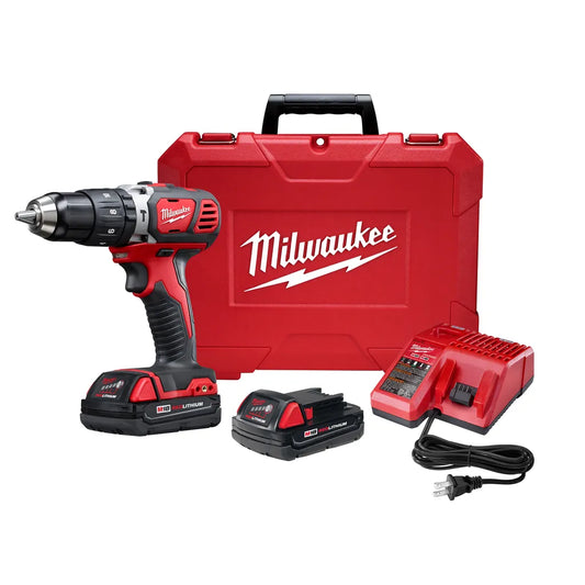 M18 Compact 1/2 In. Hammer Drill/Driver Kit W/ Compact Batteries-Reconditioned-Milwaukee-2607-82CT-9783