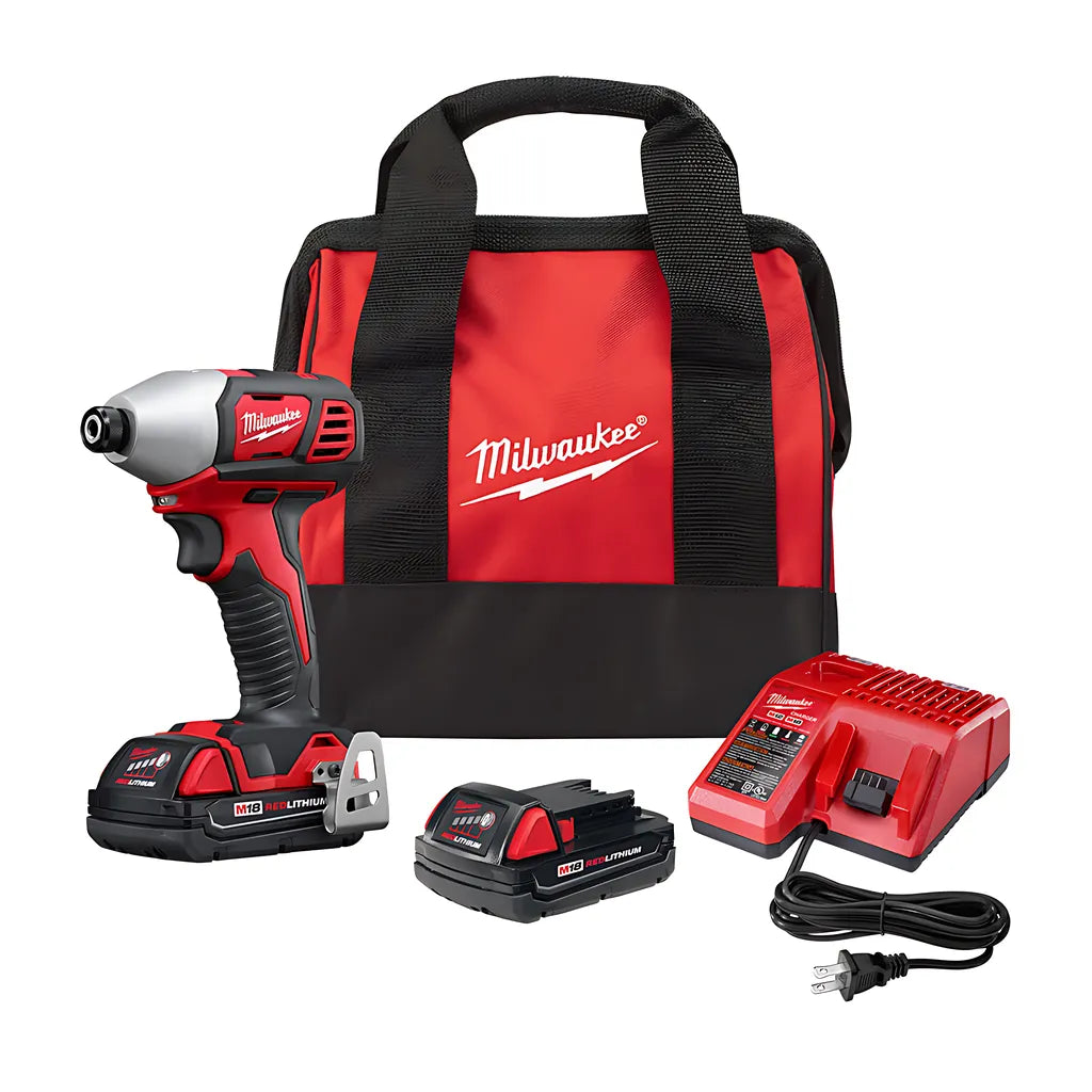 M18 2 Speed 1/4 Hex Impact Driver Compact Kit-Milwaukee-2657-22CT-9695