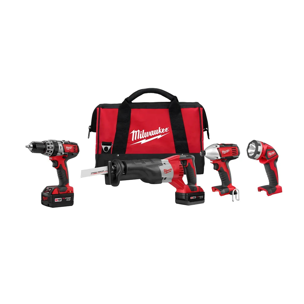 M18 Cordless Lithium-Ion 4-Tool Combo Kit 2696-84 (Reconditioned)-Milwaukee-2696-84-9822