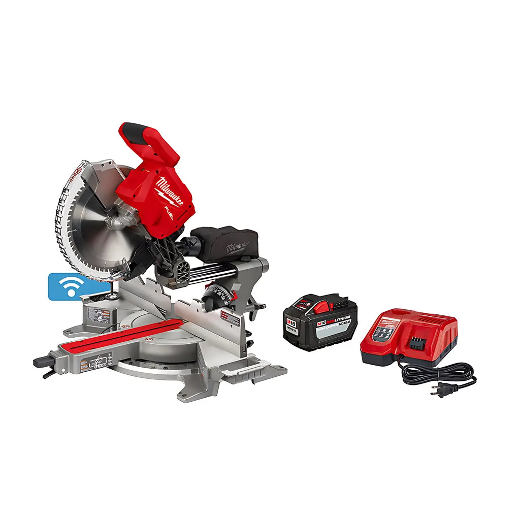 M18 Fuel 12 In. Dual Bevel Sliding Compound Miter Saw Kit-Milwaukee-2739-21HD-9360