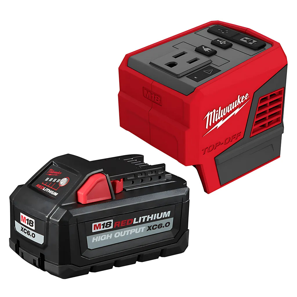 M18 Top-Off 175W Power Supply & M18 Redlithium High Output Xc6.0 Battery Pack-Milwaukee-2846-21HO-9968