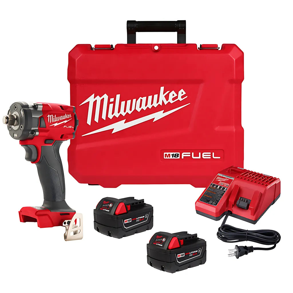 M18 Fuel 1/2" Compact Impact Wrench W/ Friction Ring Kit-Milwaukee-2855-22R-9297