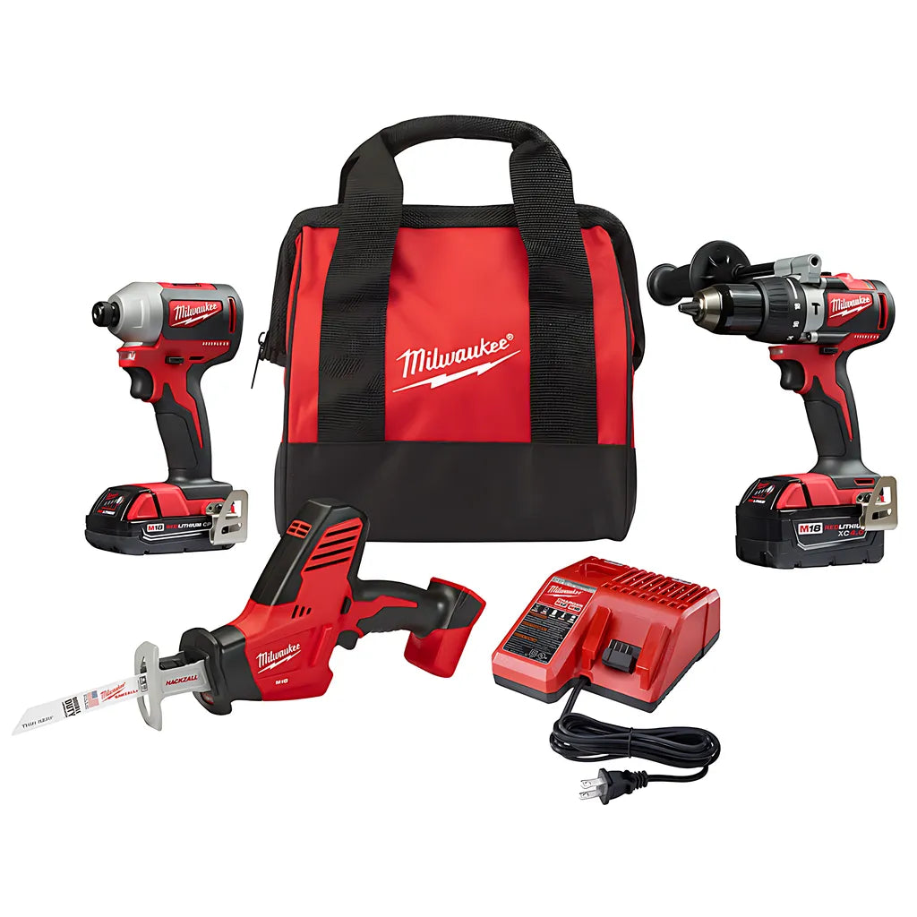 M18 Brushless Hammer Drill/Impact Combo Kit 2.0,4.0 With Hackzall®-Milwaukee-2893-22CXP-9762