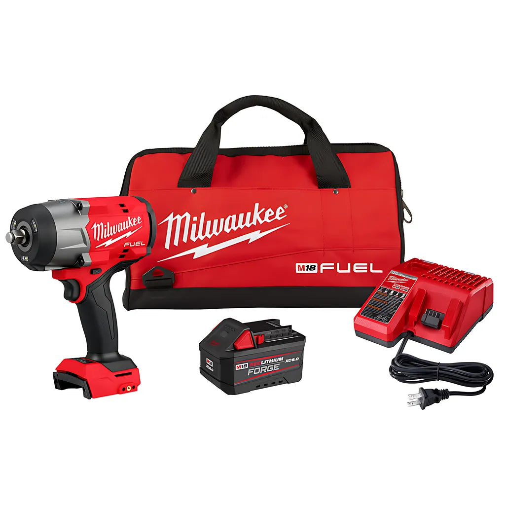 M18 Fuel 1/2" High Torque Impact Wrench W/ Friction Ring Redlithium Forge Kit-Milwaukee-2967-21F-9312