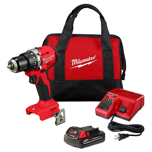 M18 Compact Brushless 1/2" Hammer Drill/Driver Kit-Milwaukee-3602-21P-9793
