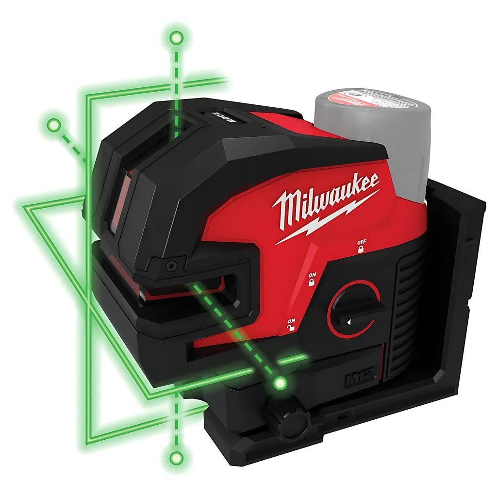 M12 Green Laser Cross Line & 4-Points-Milwaukee-3624-20-8960