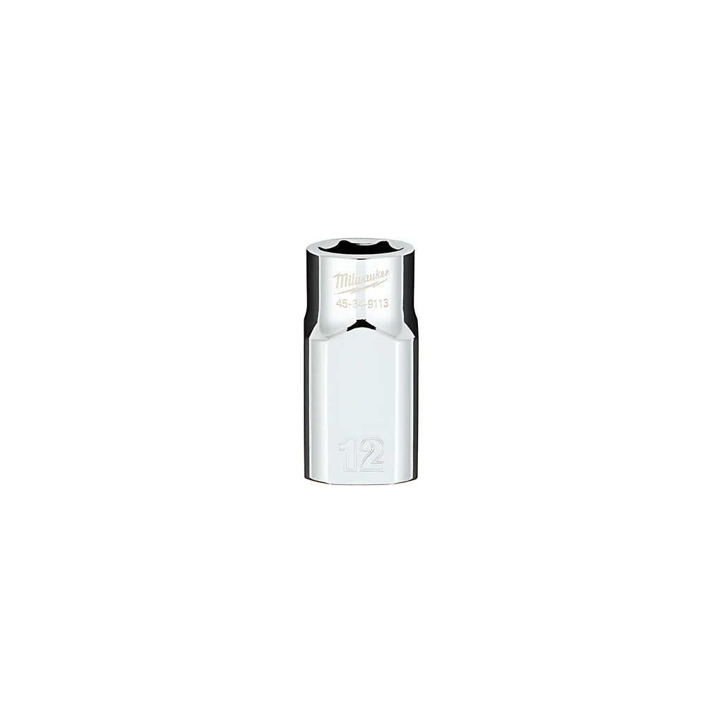 1/2 In. Drive 12Mm Metric 6-Point Socket With Four Flat Sides-Milwaukee-45-34-9113-3646