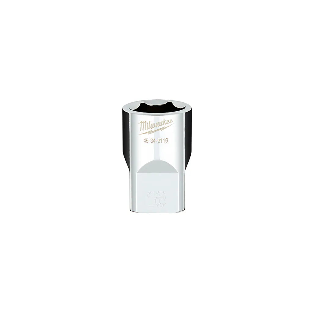 1/2 In. Drive 18Mm Metric 6-Point Socket With Four Flat Sides-Milwaukee-45-34-9119-3661