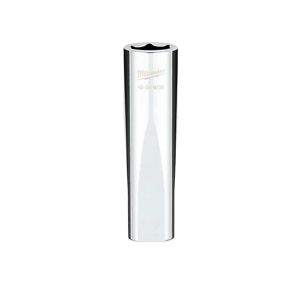 1/2 In. Drive 15Mm Metric 6-Point Deep Socket With Four Flat Sides-Milwaukee-45-34-9139-3655