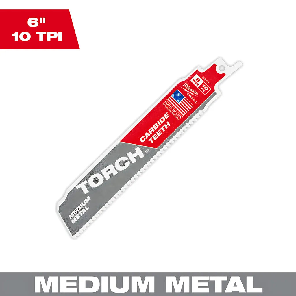 6" 10Tpi The Torch With Carbide Teeth For Medium Metal 1Pk-Milwaukee-48-00-5251-6564