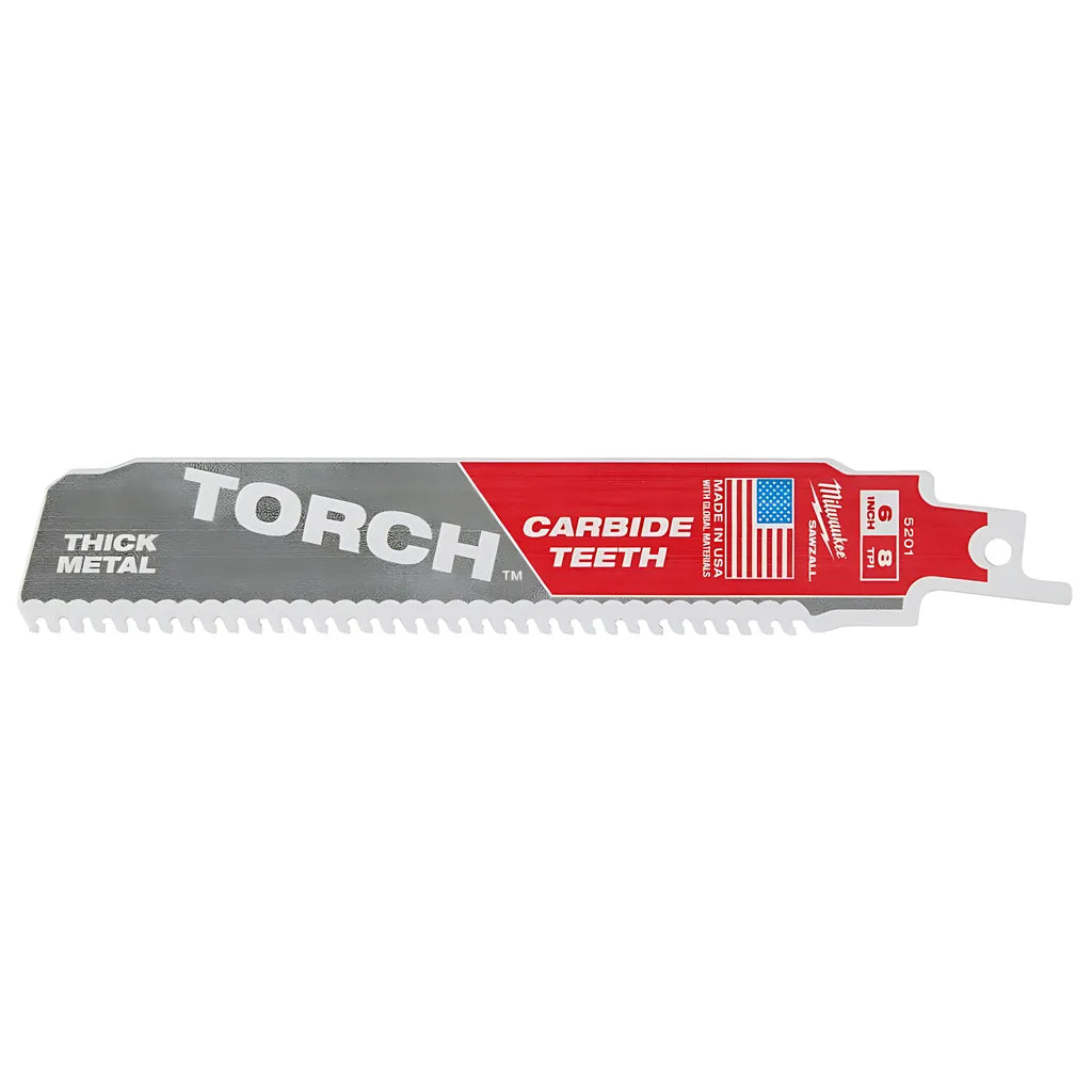 6" 8Tpi The Torch With Carbide Teeth Sawzall® Blade 3Pk-Milwaukee-48-00-5301-6581