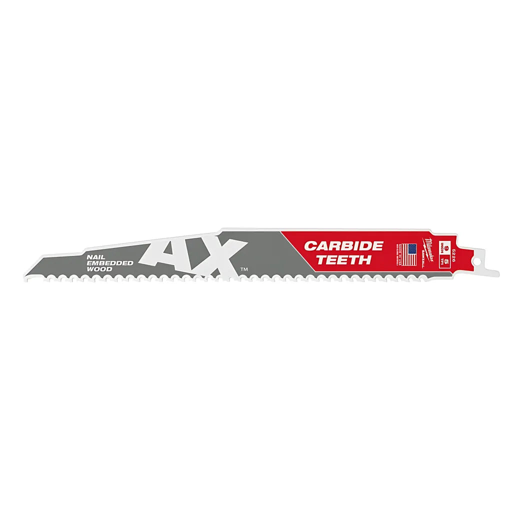 9 In. 5 Tpi The Ax Carbide Teeth Sawzall® Blades 3Pk-Milwaukee-48-00-5326-6995