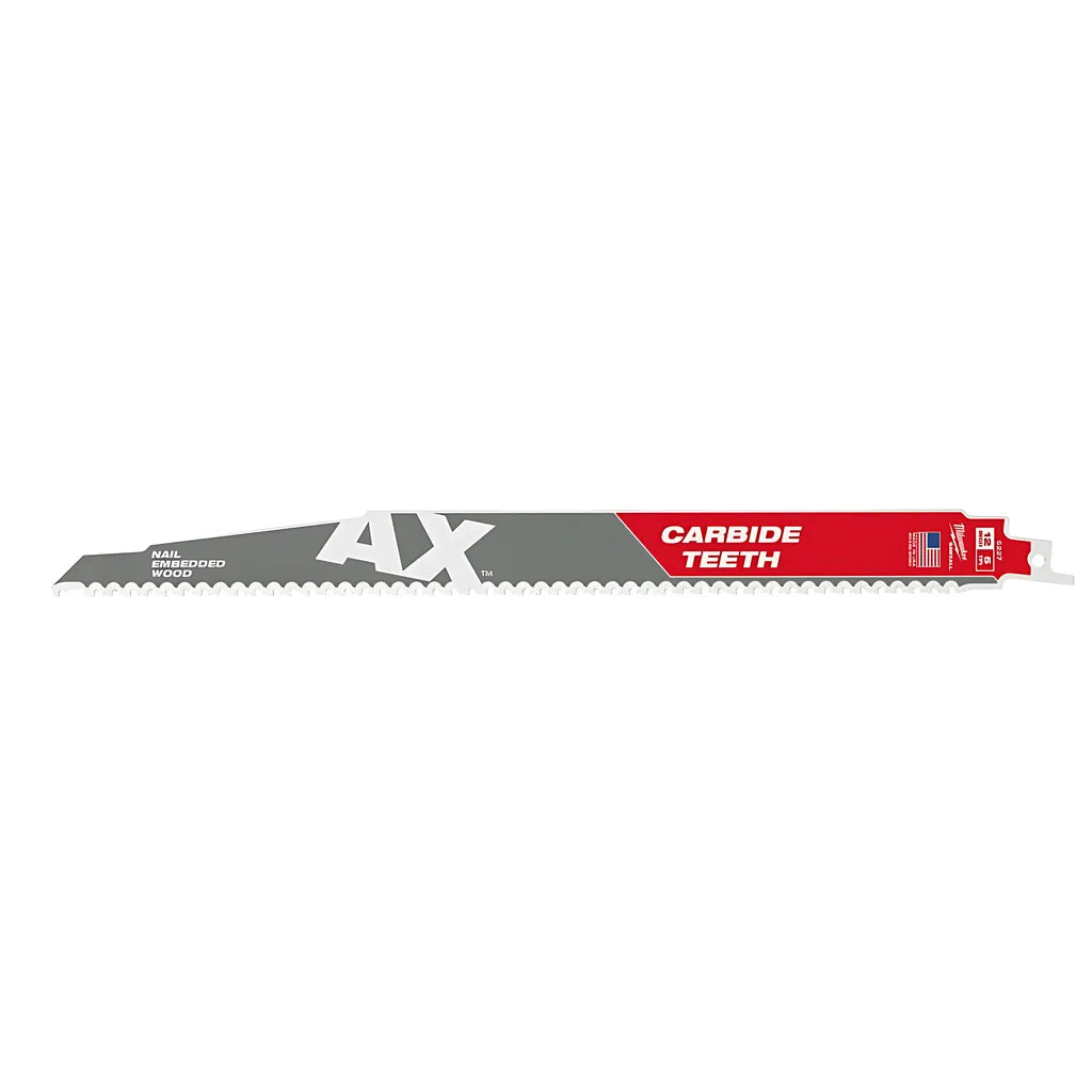 12 In. 5 Tpi The Ax Carbide Teeth Sawzall® Blades 3Pk-Milwaukee-48-00-5327-4428