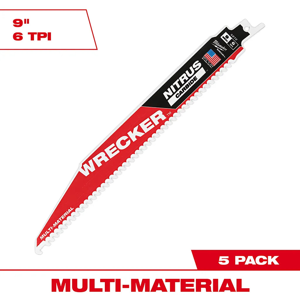 9" The Wrecker With Nitrus Carbide 5Pk-Milwaukee-48-00-5572-7066