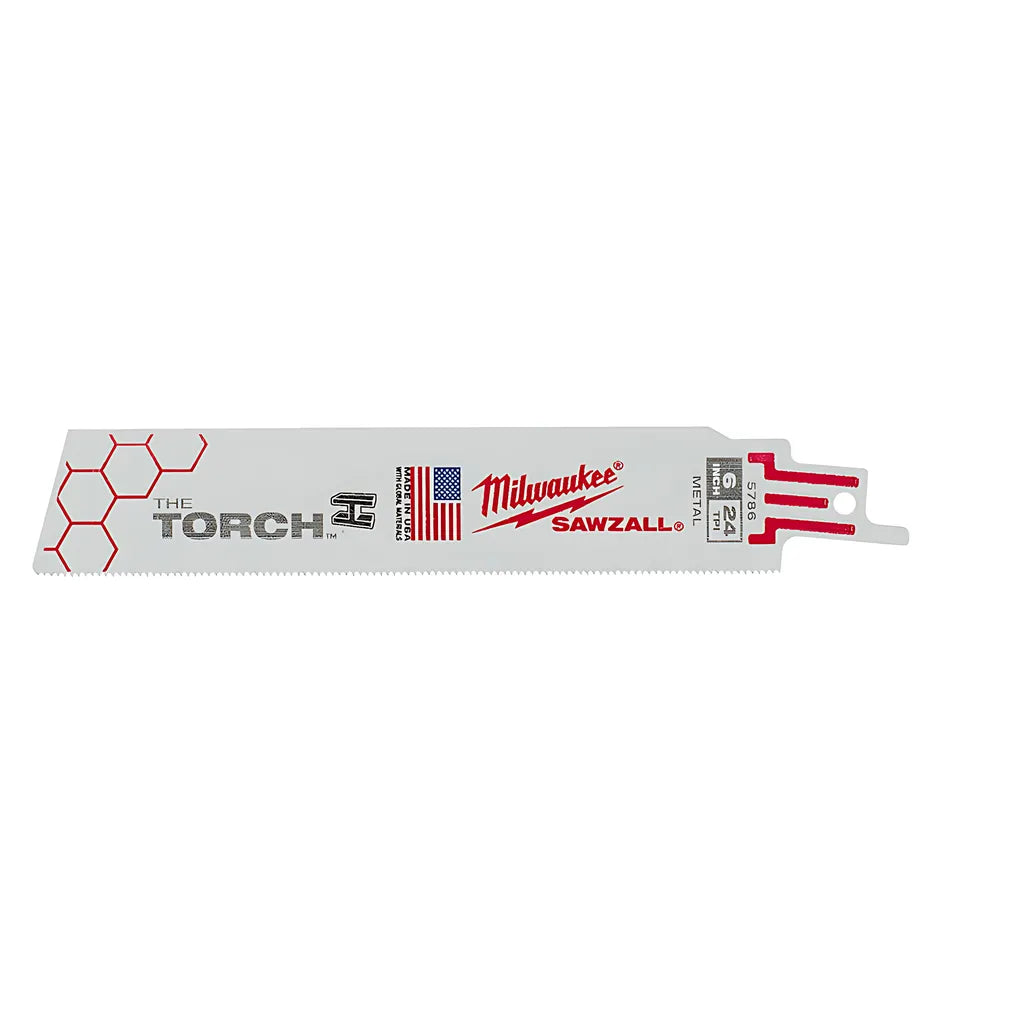 6 In. 24 Tpi The Torch Sawzall® Blades 5Pk-Milwaukee-48-00-5786-6493