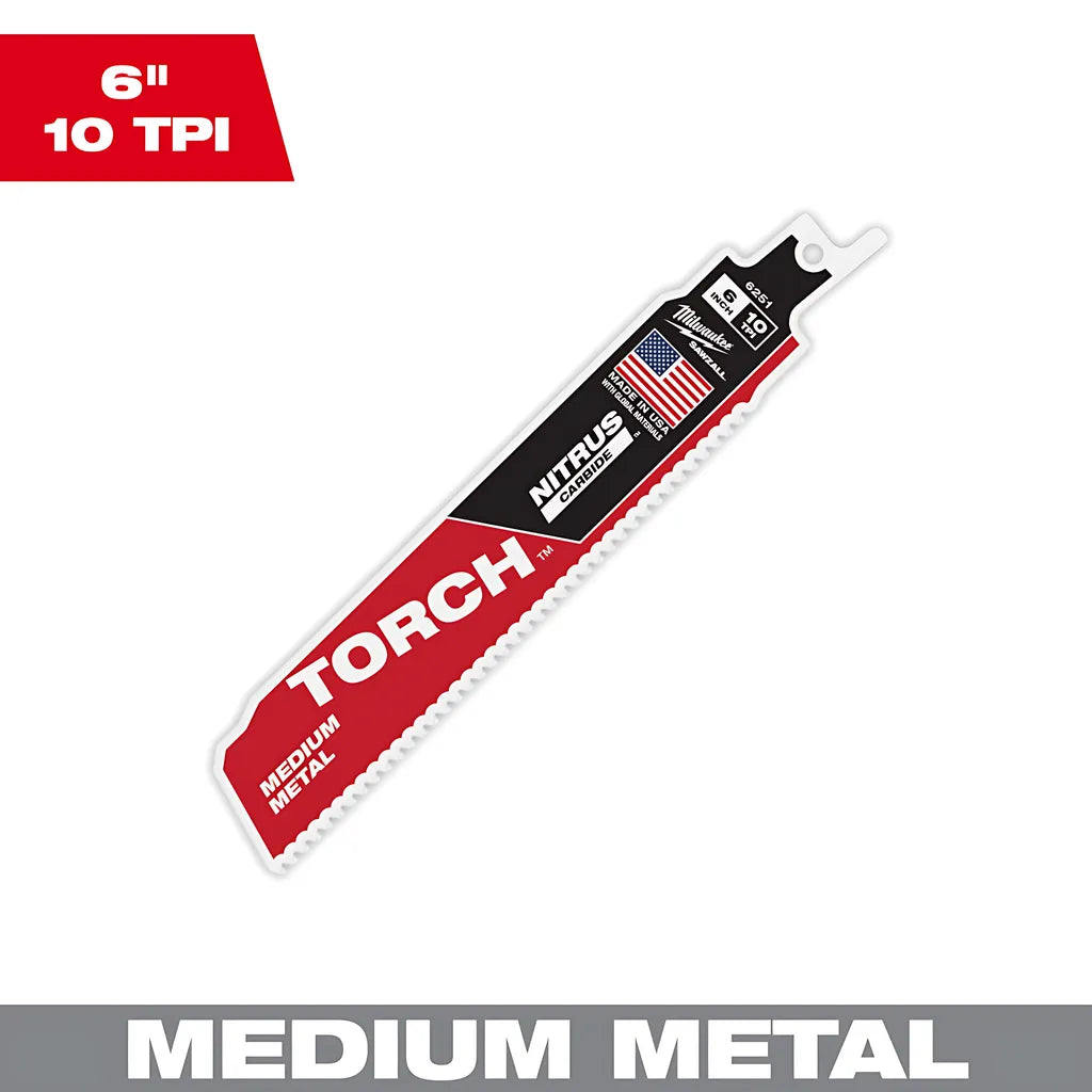 6" 10Tpi The Torch With Nitrus Carbide Teeth For Medium Metal 1Pk -Milwaukee-48-00-6251-6567