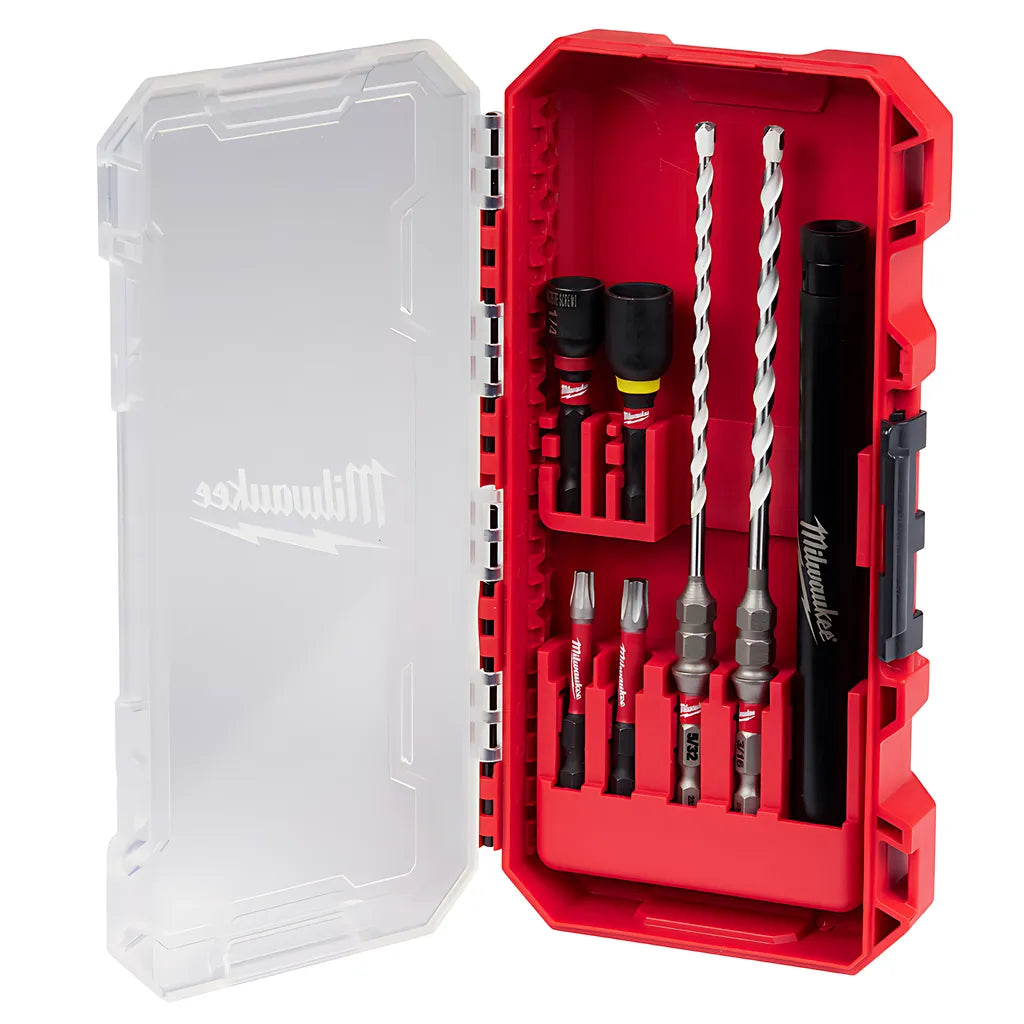 Shockwave Impact Duty Carbide Multi-Material Drill Bit Concrete Screw Install Set - 7Pc-Milwaukee-48-20-8877-11007