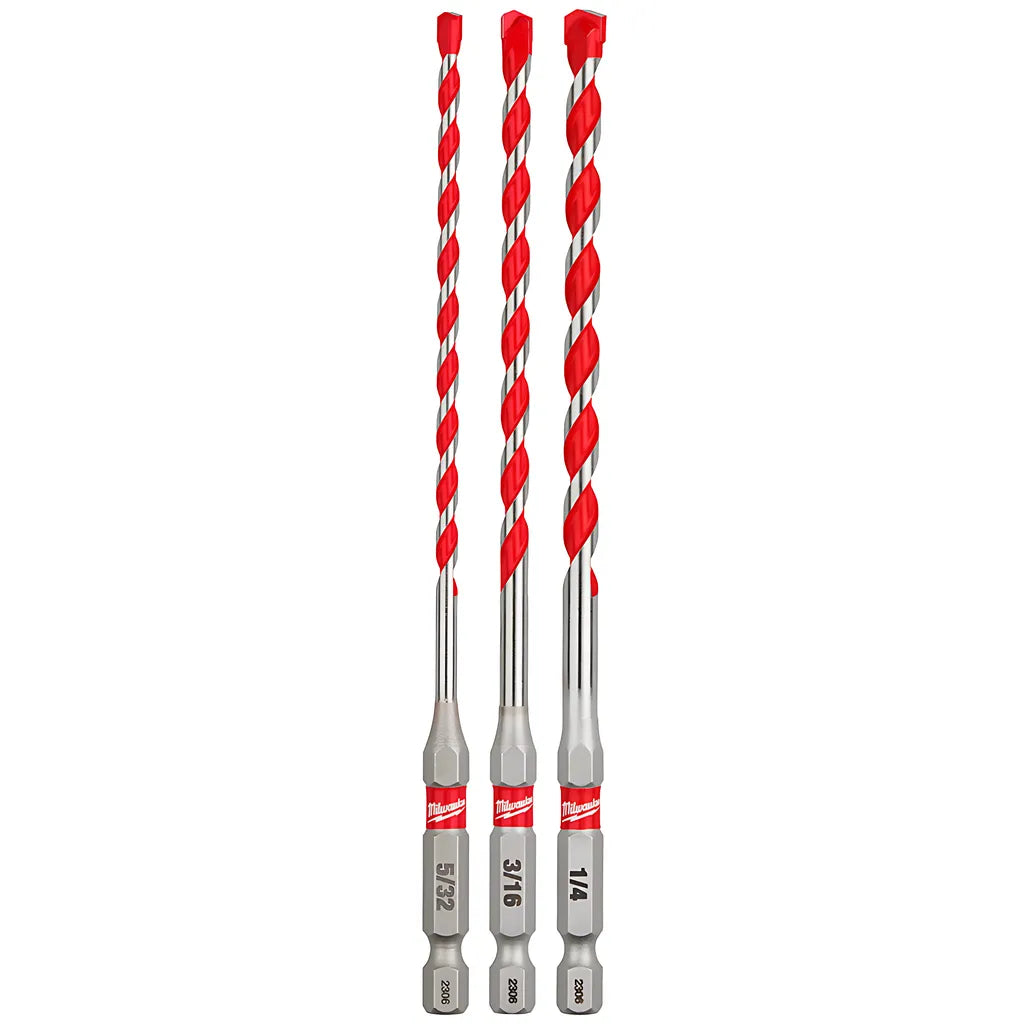 3Pc. Shockwave Impact Duty Carbide Hammer Drill Bit Set-Milwaukee-48-20-9050-5966