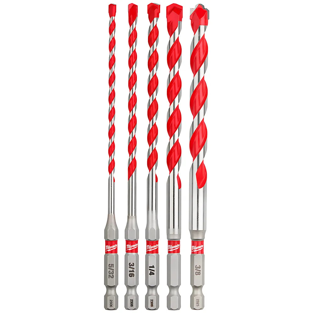 5Pc. Shockwave Impact Duty Carbide Hammer Drill Bit Set-Milwaukee-48-20-9051-6440