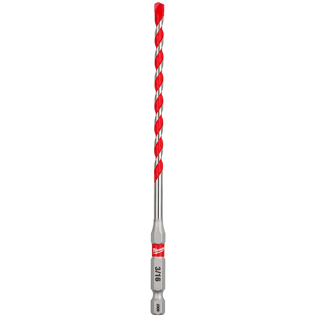 3/16" X 4" X 6" Shockwave Impact Duty Carbide Hammer Drill Bits - Bulk 25 Pk-Milwaukee-48-20-9106-5542