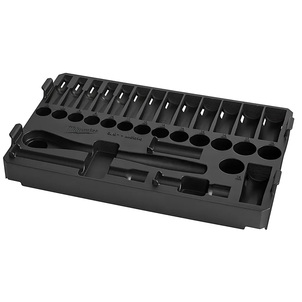 3/8 In. 32 Pc. Ratchet And Socket Set In Packout - Metric Tray-Milwaukee-48-22-9482T-5627