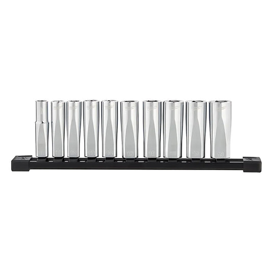 10Pc 3/8 In. Metric Deep Well Sockets With Four Flat™ Sides-Milwaukee-48-22-9505-4143