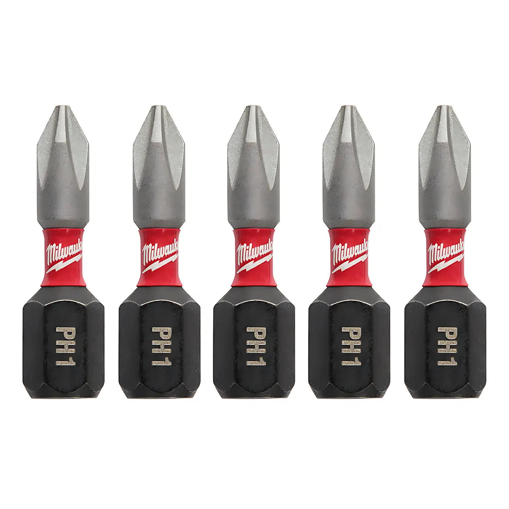 Shockwave Impact Phillips #1 Insert Bits 5Pk-Milwaukee-48-32-4661-11699