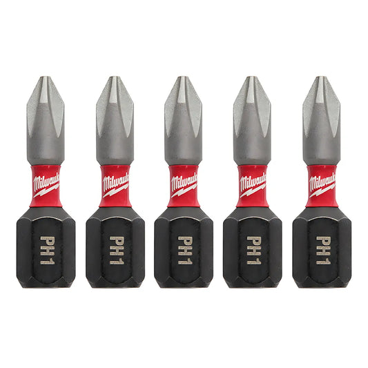 Shockwave™ Impact Phillips #1 Insert Bits 5Pk-Milwaukee-48-32-4661-11699