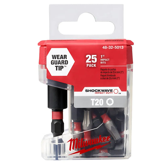 Shockwave™ Impact T20 Insert Bits With Bit Holder 25Pk-Milwaukee-48-32-5013-11738