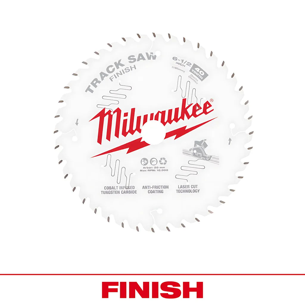 Milwaukee® 6-1/2 40T Finish Track Saw Blade-Milwaukee-48-40-0625-10096