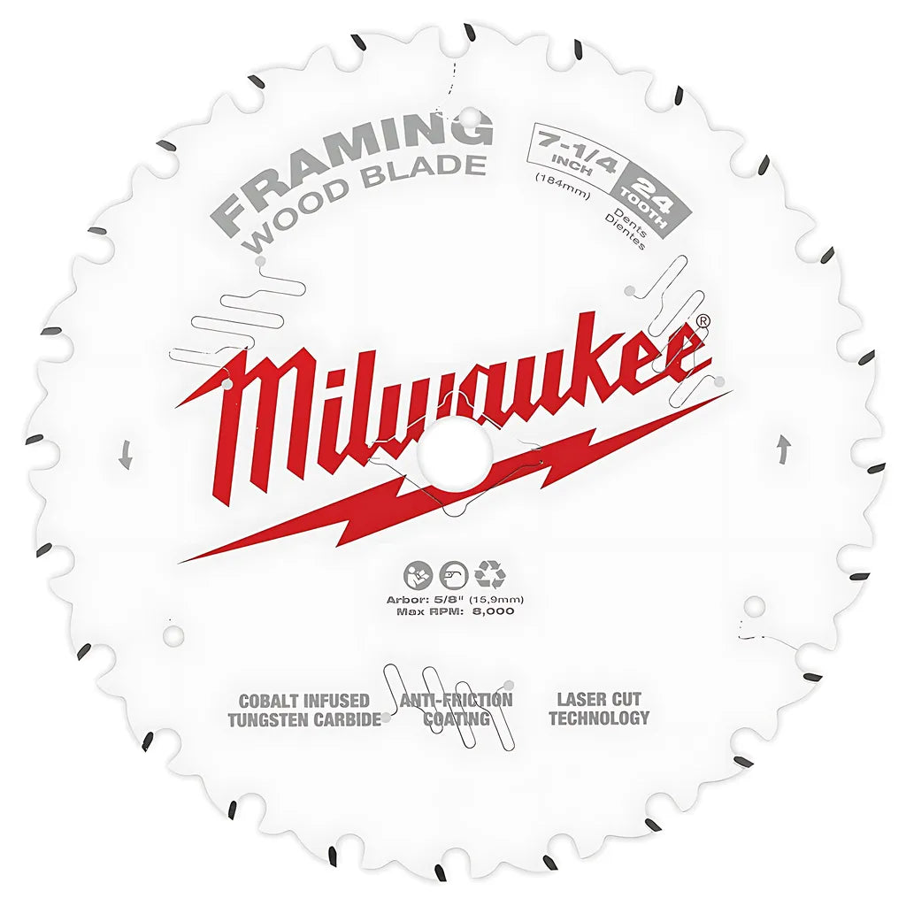 7-1/4 In. 24T Framing Circular Saw Blade-Milwaukee-48-40-0720-6798
