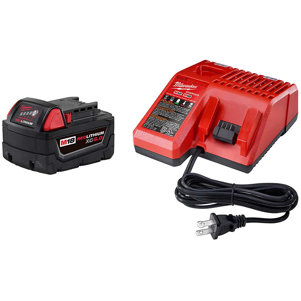 M18 Redlithium Xc 5.0Ah Battery And Charger Starter Kit-Milwaukee-48-59-1850-9936