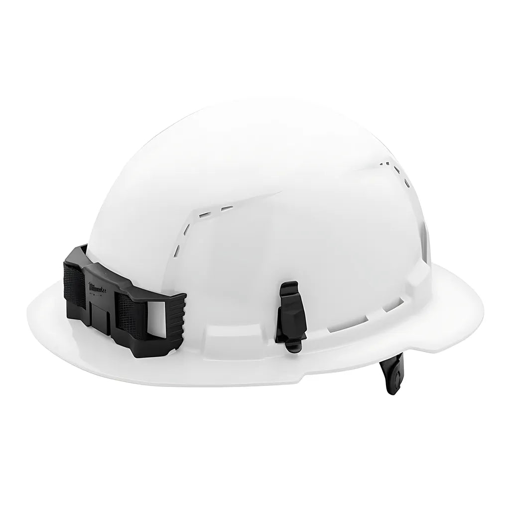 White Full Brim Vented Hard Hat W/6Pt Ratcheting Suspension - Type 1, Class C-Milwaukee-48-73-1221-12038