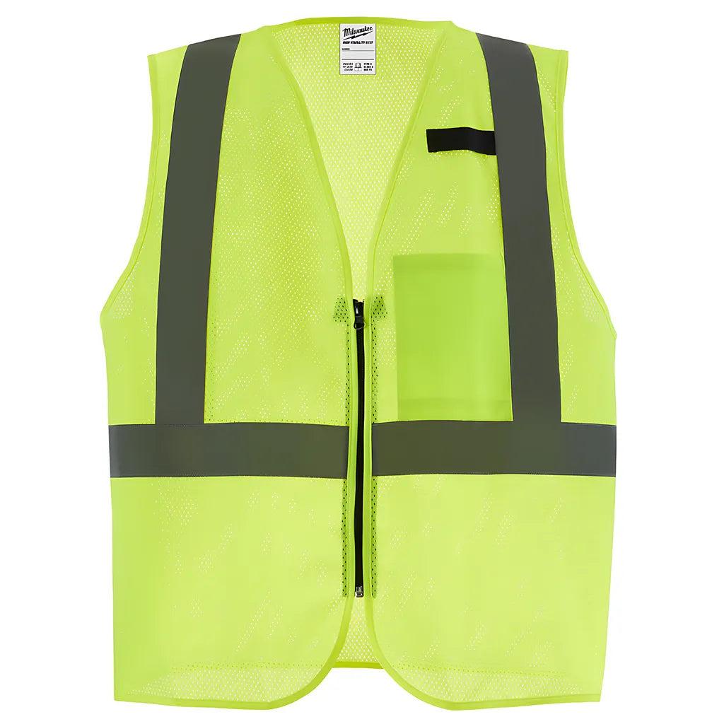 Class 2 High Visibility Yellow Mesh One Pocket Safety Vest - L/Xl-Milwaukee-48-73-2242-7424