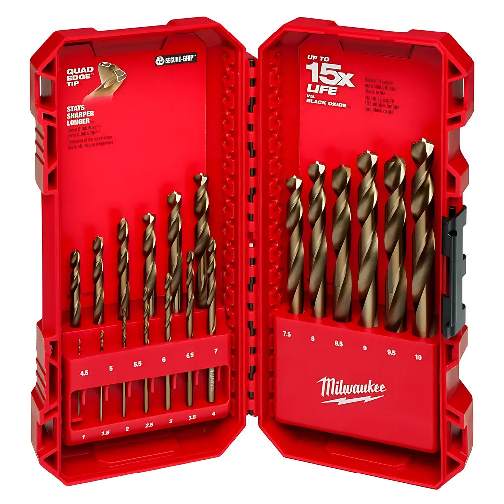 Red Helix Cobalt Metric Drill Bit Set 19Pc-Milwaukee-48-89-2530-10451