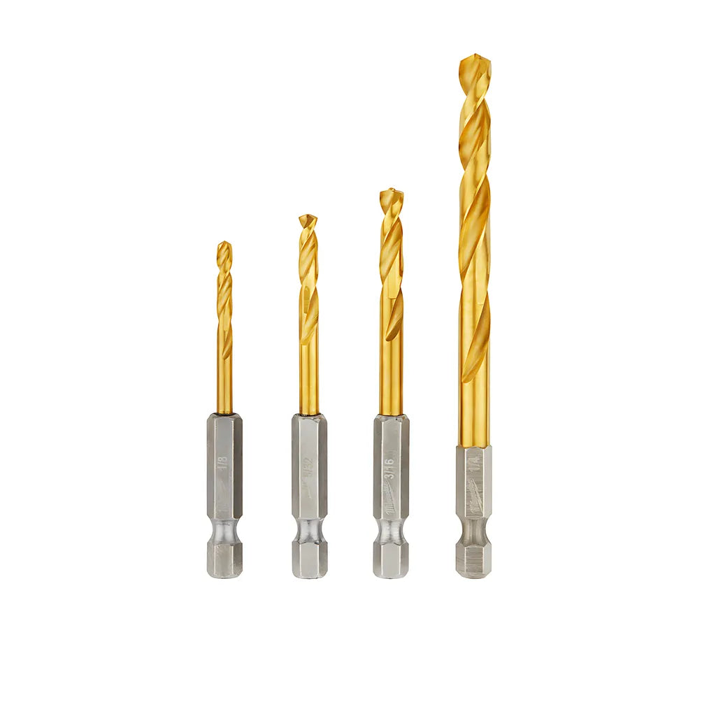 4-Piece Shockwave Red Helix Drill Bits-Milwaukee-48-89-4644-6205